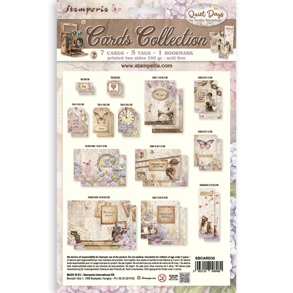 Cards Collection - Quiet Days - 2 - Stamperia - Tidformera