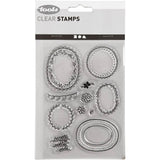 Clear stamps Ramar av löv från Creotime. Stämplar med ramar med små löv - Tidformera