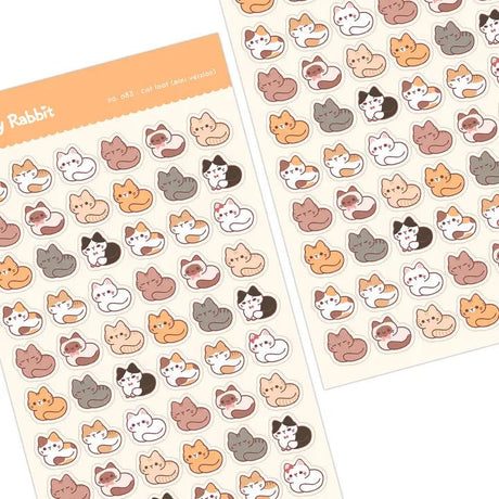 Clear Stickers No. 083 Cat Loafs (Mini Version) - 2 - Cherry Rabbit - Tidformera