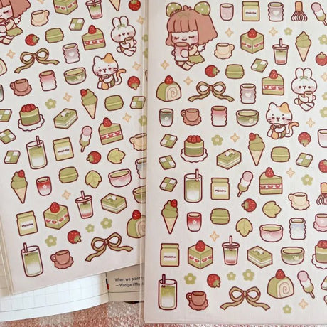 Clear Stickers No. 130 Matcha love - 4 - Cherry Rabbit - Tidformera