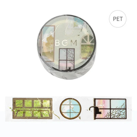 Dekorationstejp med utsikt genom fönster. Clear tape Window scenery från BGM - Tidformera