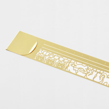 Clip Ruler Brass - Cat Brass - 2 - Midori - Tidformera
