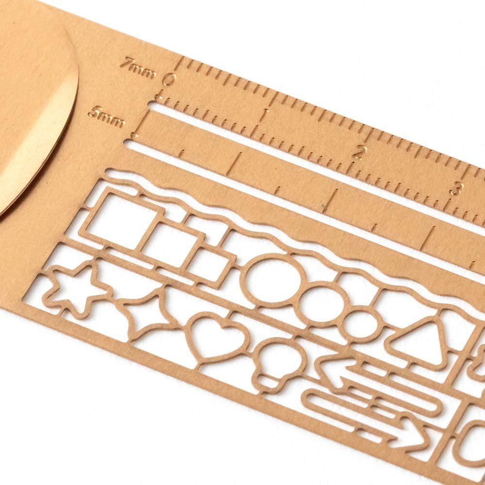 Clip Ruler Brass - Copper - 4 - Midori - Tidformera