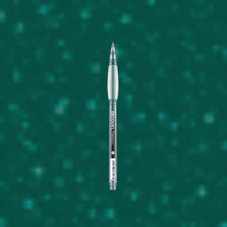 Decogel Metallic 1,0 GREEN 319 från Karin. Penna med en grön bakgrund. Samma färg som pennans bläck.  - Tidformera