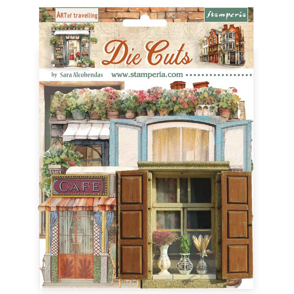 Die cuts Art of Travelling Assorted 26 st - 1 - Stamperia - Tidformera
