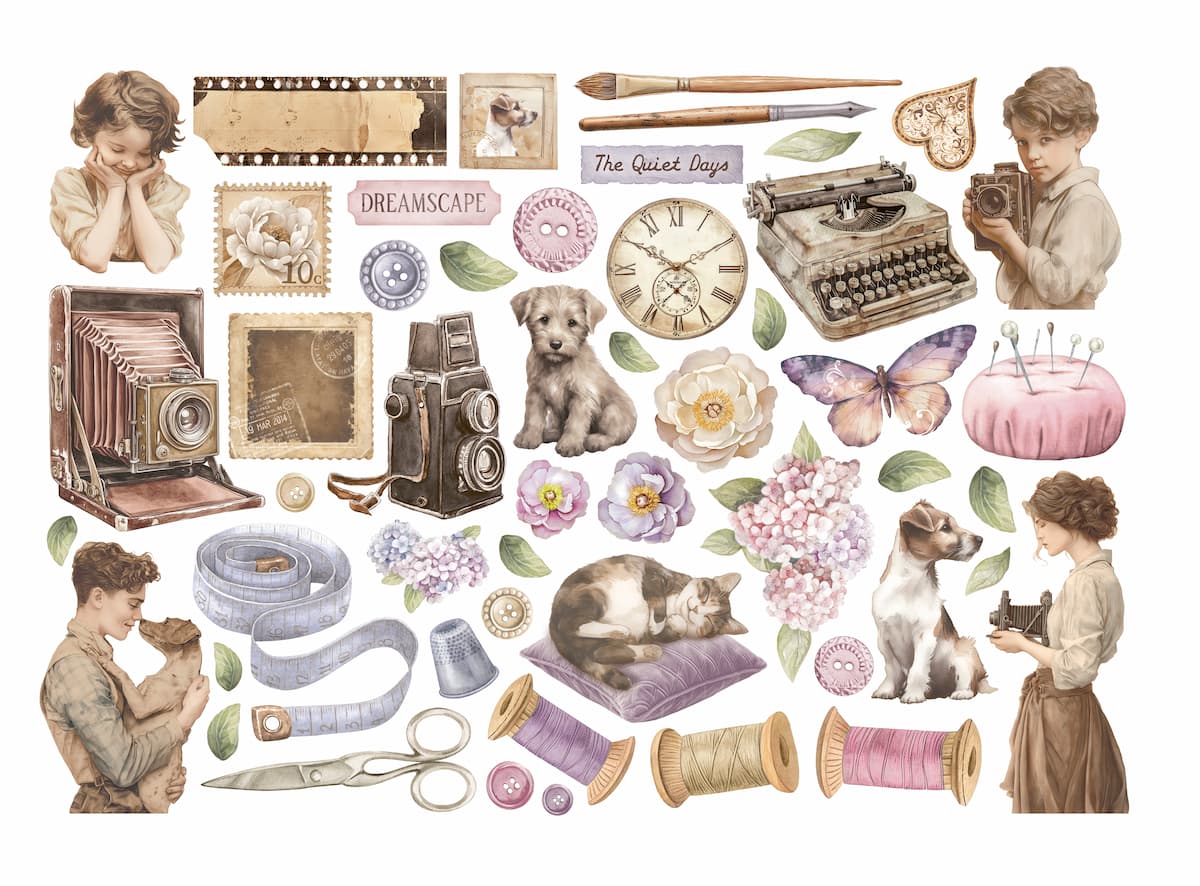 Die cuts - Quiet Days - Adhesive - 2 - Stamperia - Tidformera