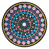 Dot Painting - Mdf - skiva och stencil - 20 cm - Rond - 2 - Aladine - Tidformera
