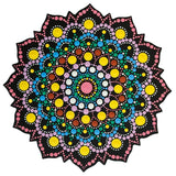 Dot Painting - Mdf - skiva och stencil - 20 cm - Soleil - 2 - Aladine - Tidformera