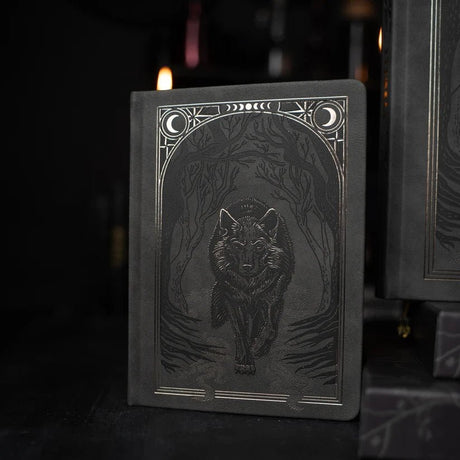 Dotted Notebook - Black dot grid - B5 - Wolf in the Night - 8 - Archer & Olive - Tidformera
