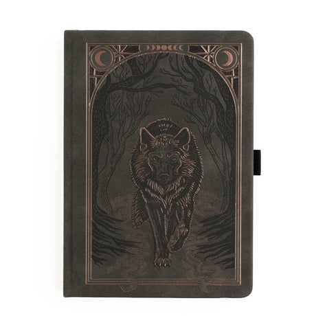 Dotted Notebook - Black dot grid - B6 - Wolf in the Night - 1 - Archer & Olive - Tidformera