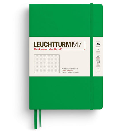 Dotted notebook Lt A5 Hård pärm Spring Leaf från Leuchtturm1917 - Grön anteckningsbok - Tidformera