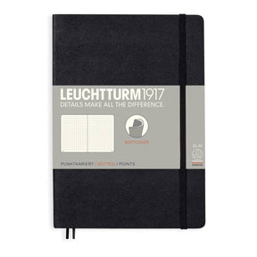 Dotted notebook Lt A5 Mjuk pärm Black från Leuchtturm1917 - Svart anteckningsbok - Tidformera