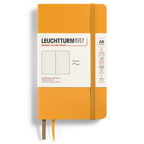Dotted notebook Lt A6 Mjuk pärm Rising Sun från Leuchtturm1917 - Gul anteckningsbok - Tidformera