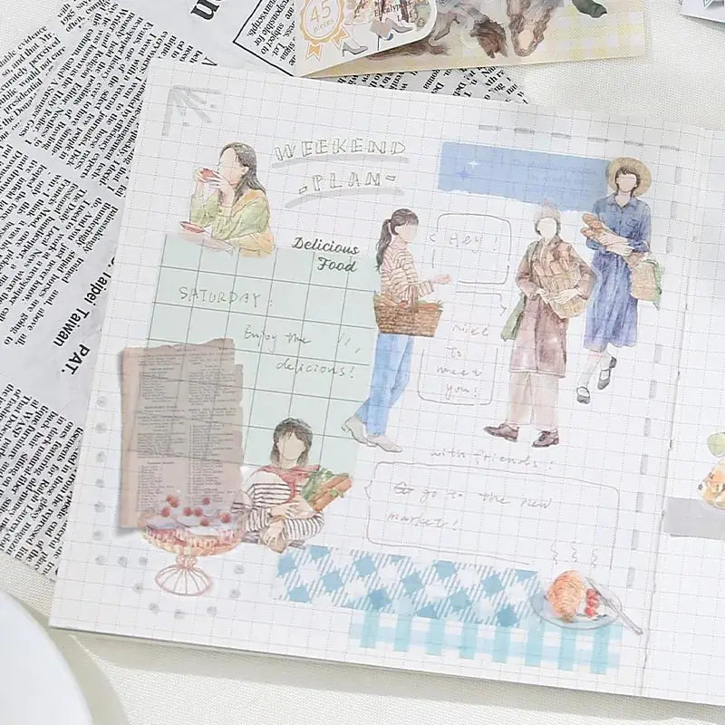 Flake stickers Coordinate - Watercolor - Bakery - 4 - BGM - Tidformera