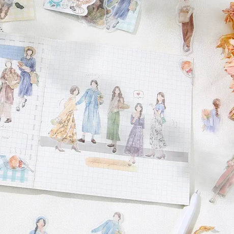 Flake stickers Coordinate - Watercolor - Flower - 4 - BGM - Tidformera