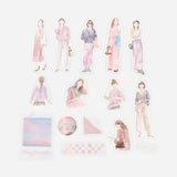 Flake stickers Coordinate - Watercolor - Pink - 2 - BGM - Tidformera