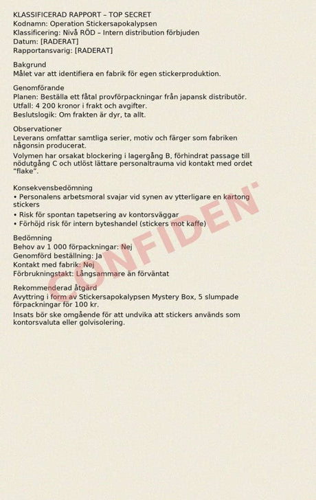 Fyndhörna - Stickersapokalypsen - Mystery 5 - pack - 1 - Tidformera - Tidformera
