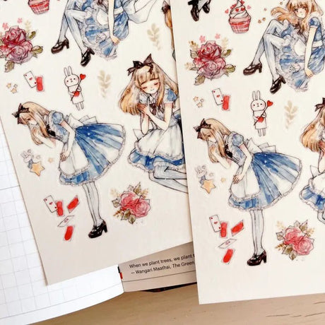 Fyndhörna Washi Stickers No. 026 Alice & rabbit - 3 - Tidformera - Tidformera