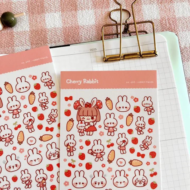 Fyndhörna Washi Stickers no. 043 Rabbit friends - 5 - Tidformera - Tidformera