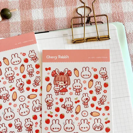 Fyndhörna Washi Stickers no. 043 Rabbit friends - 5 - Tidformera - Tidformera