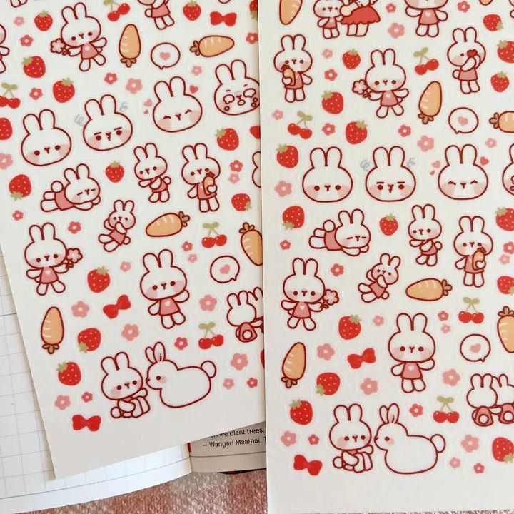 Fyndhörna Washi Stickers no. 043 Rabbit friends - 3 - Tidformera - Tidformera