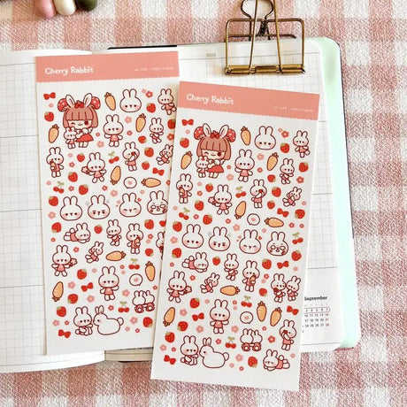 Fyndhörna Washi Stickers no. 043 Rabbit friends - 2 - Tidformera - Tidformera