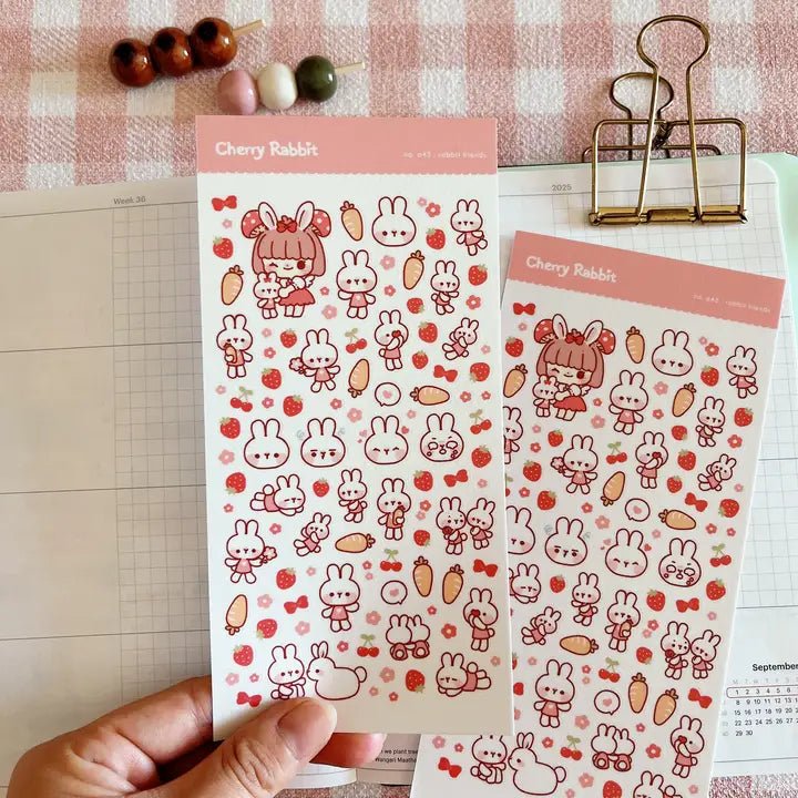Fyndhörna Washi Stickers no. 043 Rabbit friends - 4 - Tidformera - Tidformera