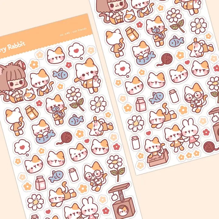 Fyndhörna Washi Stickers no. 046 Cat friends - 6 - Tidformera - Tidformera