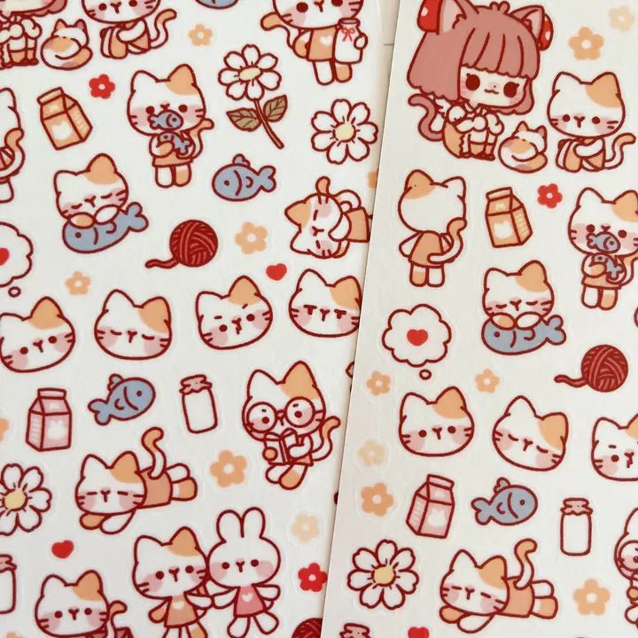 Fyndhörna Washi Stickers no. 046 Cat friends - 2 - Tidformera - Tidformera
