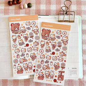 Fyndhörna Washi Stickers no. 046 Cat friends - 1 - Tidformera - Tidformera