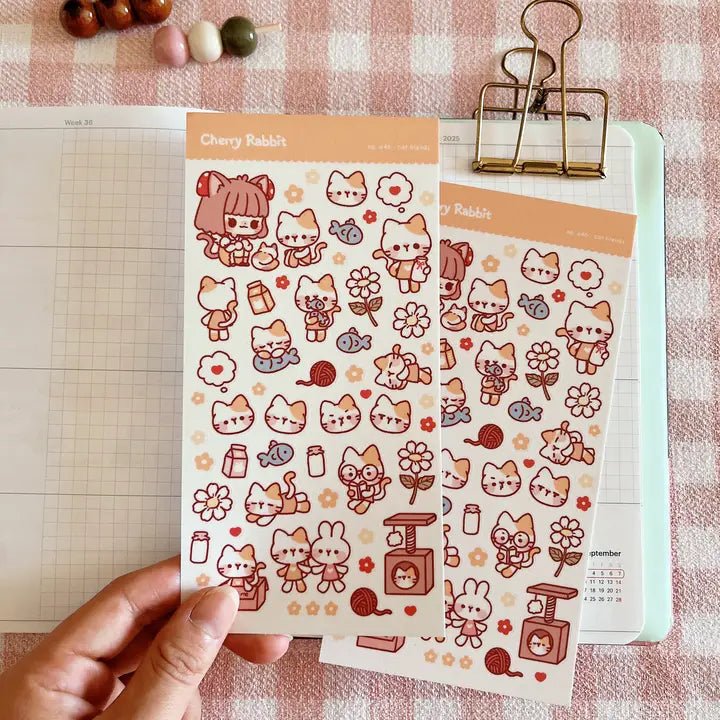 Fyndhörna Washi Stickers no. 046 Cat friends - 3 - Tidformera - Tidformera