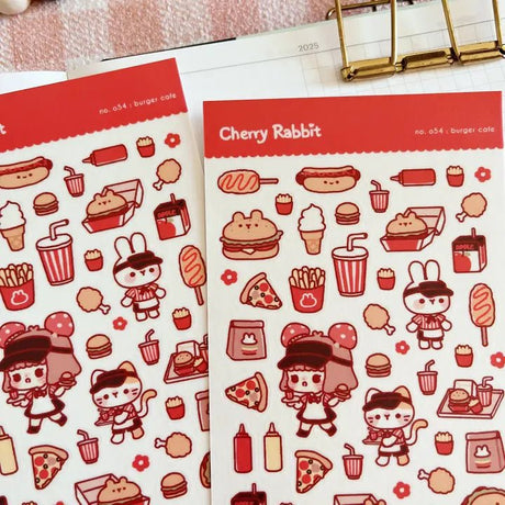 Fyndhörna Washi Stickers no. 054 Burger cafe - 2 - Tidformera - Tidformera