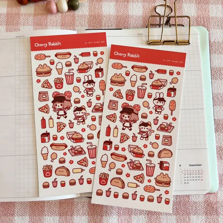 Fyndhörna Washi Stickers no. 054 Burger cafe - 1 - Tidformera - Tidformera