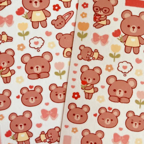 Fyndhörna Washi Stickers no. 056 Bear friends - 3 - Tidformera - Tidformera
