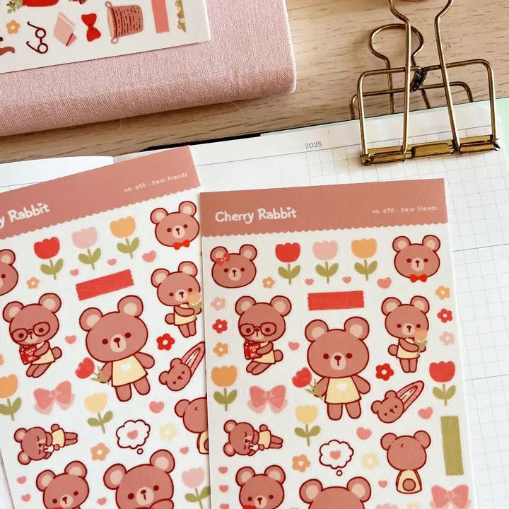 Fyndhörna Washi Stickers no. 056 Bear friends - 4 - Tidformera - Tidformera