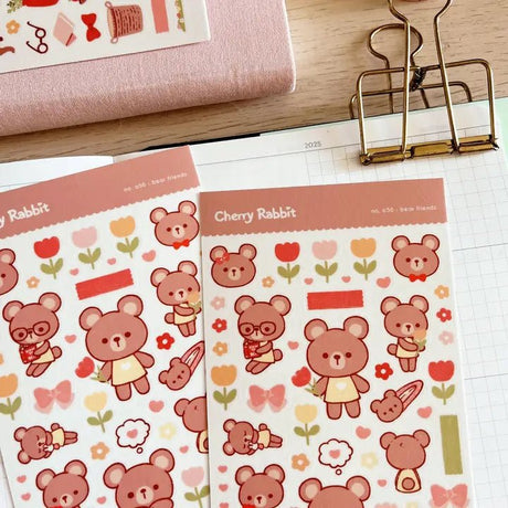 Fyndhörna Washi Stickers no. 056 Bear friends - 4 - Tidformera - Tidformera