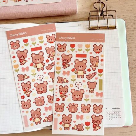 Fyndhörna Washi Stickers no. 056 Bear friends - 1 - Tidformera - Tidformera