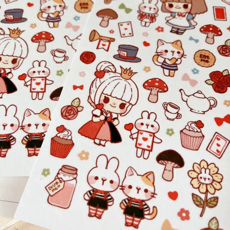Fyndhörna Washi Stickers no. 058 Mushroom Alice in wonderland - 3 - Tidformera - Tidformera