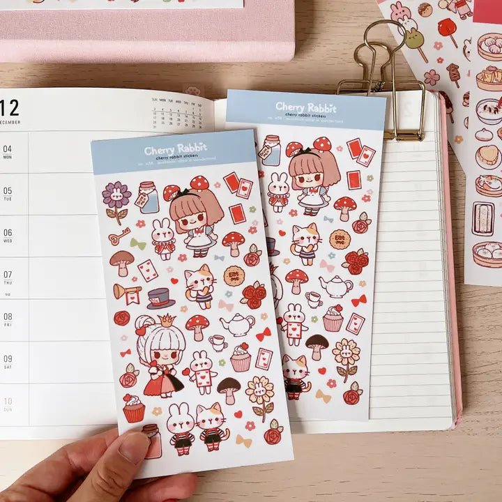 Fyndhörna Washi Stickers no. 058 Mushroom Alice in wonderland - 4 - Tidformera - Tidformera