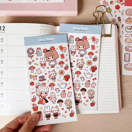 Fyndhörna Washi Stickers no. 058 Mushroom Alice in wonderland - 4 - Tidformera - Tidformera