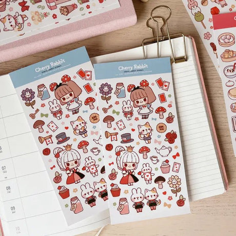 Fyndhörna Washi Stickers no. 058 Mushroom Alice in wonderland - 1 - Tidformera - Tidformera