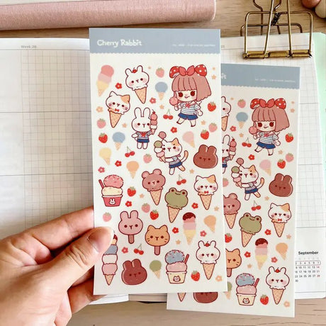 Fyndhörna Washi Stickers no. 066 ice - cream parlour - 2 - Tidformera - Tidformera