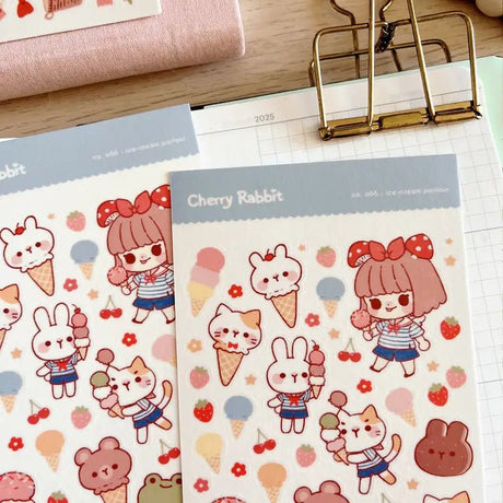Fyndhörna Washi Stickers no. 066 ice - cream parlour - 3 - Tidformera - Tidformera