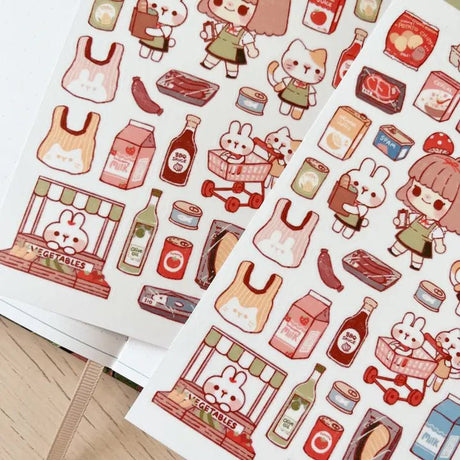 Fyndhörna Washi Stickers no. 067 Grocery store - 4 - Tidformera - Tidformera
