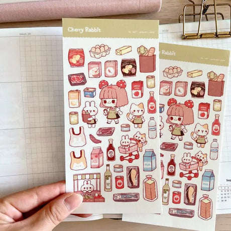 Fyndhörna Washi Stickers no. 067 Grocery store - 5 - Tidformera - Tidformera
