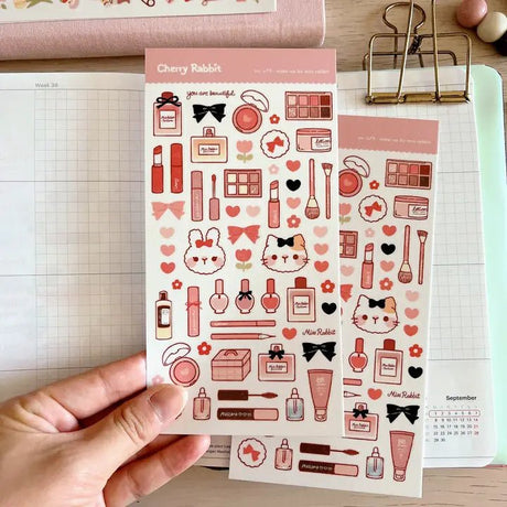 Fyndhörna Washi Stickers no. 079 make - up by miss rabbit - 1 - Tidformera - Tidformera