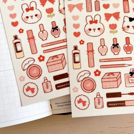 Fyndhörna Washi Stickers no. 079 make - up by miss rabbit - 5 - Tidformera - Tidformera
