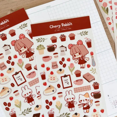 Fyndhörna Washi Stickers no. 082 Coffee & cake - 2 - Tidformera - Tidformera