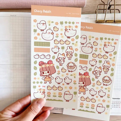 Fyndhörna Washi Stickers no. 084 Duck friends - 3 - Tidformera - Tidformera
