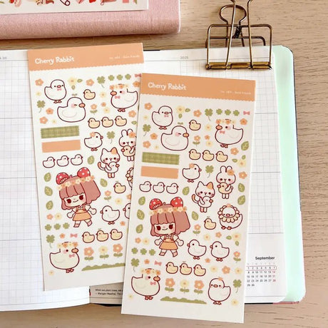 Fyndhörna Washi Stickers no. 084 Duck friends - 1 - Tidformera - Tidformera